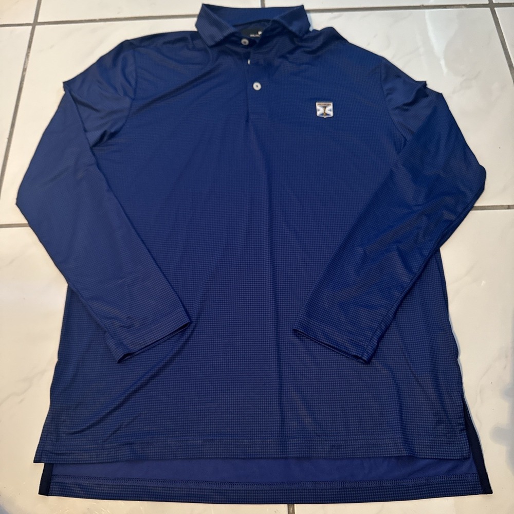 RLX Ralph Lauren Polo Shirt Mens S 20.5x27.5 Houndstooth L/S Button Kinloch Golf